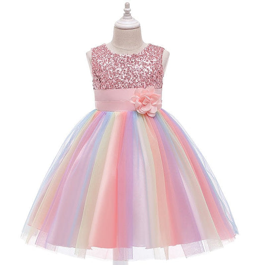 Girls Puffy Dress Ins Christmas Mesh Princess Skirt - Krosscanada