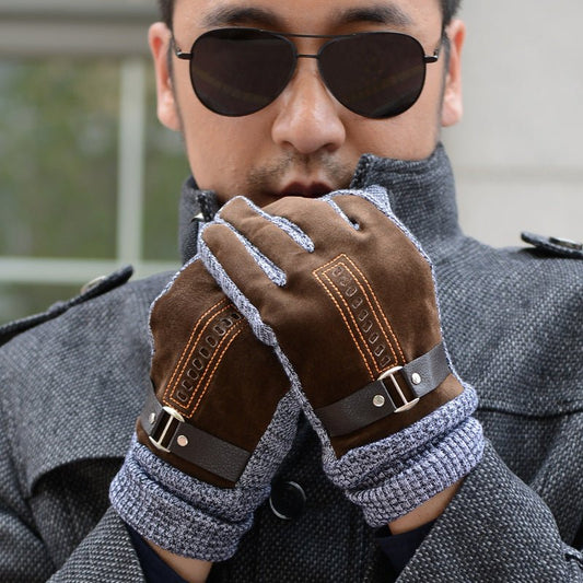 Gloves Men Winter Cycling Leisure Pigskin - Krosscanada