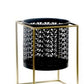 Gold Etched Metal Flower Pot - Krosscanada