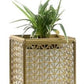 Gold Etched Metal Flower Pot - Krosscanada
