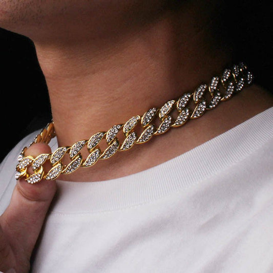 Gold Necklace Jewelry European And American Hip Hop Necklace Cuba - Krosscanada