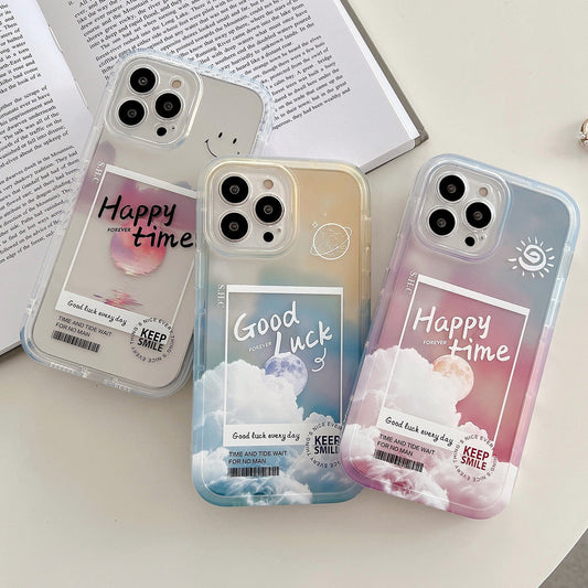 Gradient Transparent Color Cloud Letter 13 12 11 Pro Pro Max Mobile Phone Case - Krosscanada