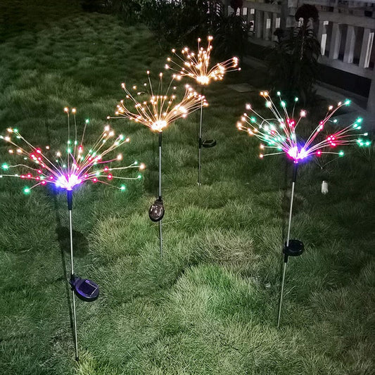 Ground - Inserted Firework Lights Christmas Outdoor LED Holiday Sky Starry Lights Lawn Christmas Lights Solar String Lights - Krosscanada