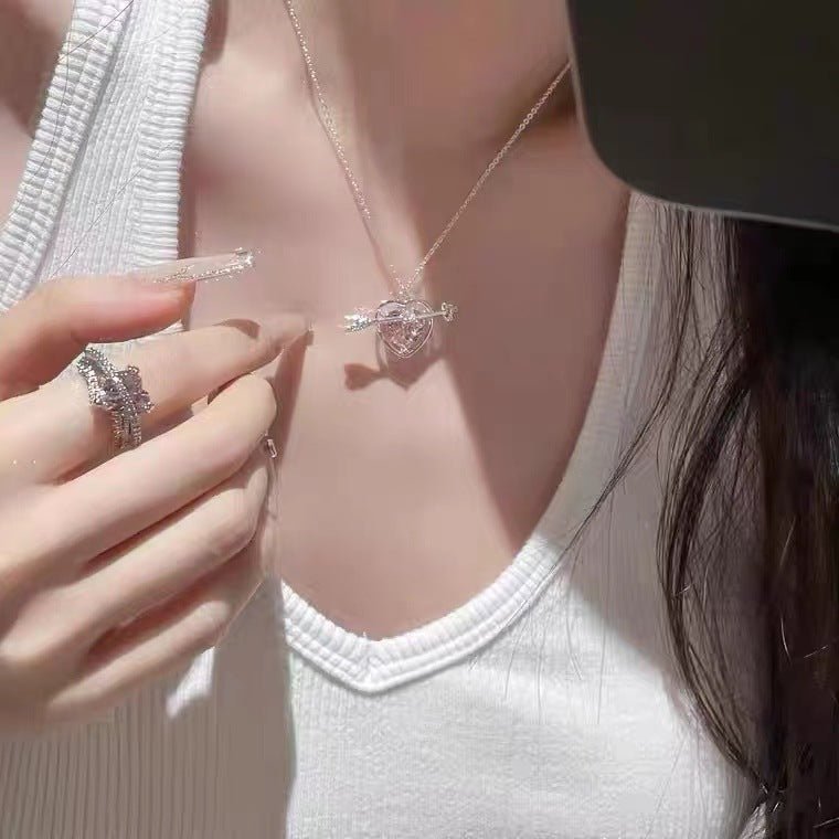 Heart Piece Pearl Necklace Hip Hop Accessory - Krosscanada