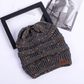 High Bun Ponytail Beanie Hat Chunky Soft Stretch Cable Knit Warm Fuzzy Lined Skull Beanie Acrylic Hats Men And Women - Krosscanada