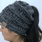 High Bun Ponytail Beanie Hat Chunky Soft Stretch Cable Knit Warm Fuzzy Lined Skull Beanie Acrylic Hats Men And Women - Krosscanada