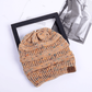 High Bun Ponytail Beanie Hat Chunky Soft Stretch Cable Knit Warm Fuzzy Lined Skull Beanie Acrylic Hats Men And Women - Krosscanada