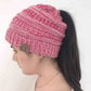 High Bun Ponytail Beanie Hat Chunky Soft Stretch Cable Knit Warm Fuzzy Lined Skull Beanie Acrylic Hats Men And Women - Krosscanada
