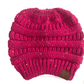 High Bun Ponytail Beanie Hat Chunky Soft Stretch Cable Knit Warm Fuzzy Lined Skull Beanie Acrylic Hats Men And Women - Krosscanada