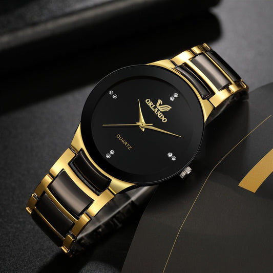 High - end Men's Business Fashion Steel Strap Watch Two - color Strap - Krosscanada
