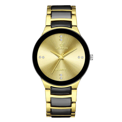 High - end Men's Business Fashion Steel Strap Watch Two - color Strap - Krosscanada