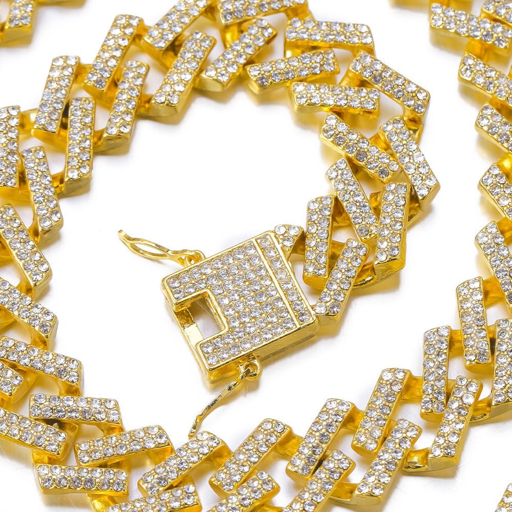 Hip Hop Full Rhinestone Bracelet Necklace - Krosscanada