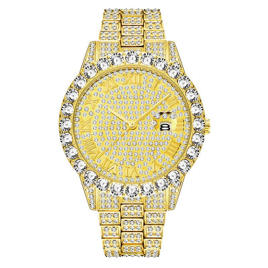 Hip Hop Full Rhinestone Men's Watch - Krosscanada