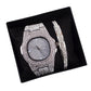 Hip Hop Punk Steel Band Watch Set - Krosscanada