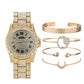 Hip Hop Punk Steel Band Watch Set - Krosscanada