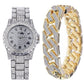 Hip Hop Punk Steel Band Watch Set - Krosscanada