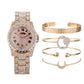 Hip Hop Punk Steel Band Watch Set - Krosscanada