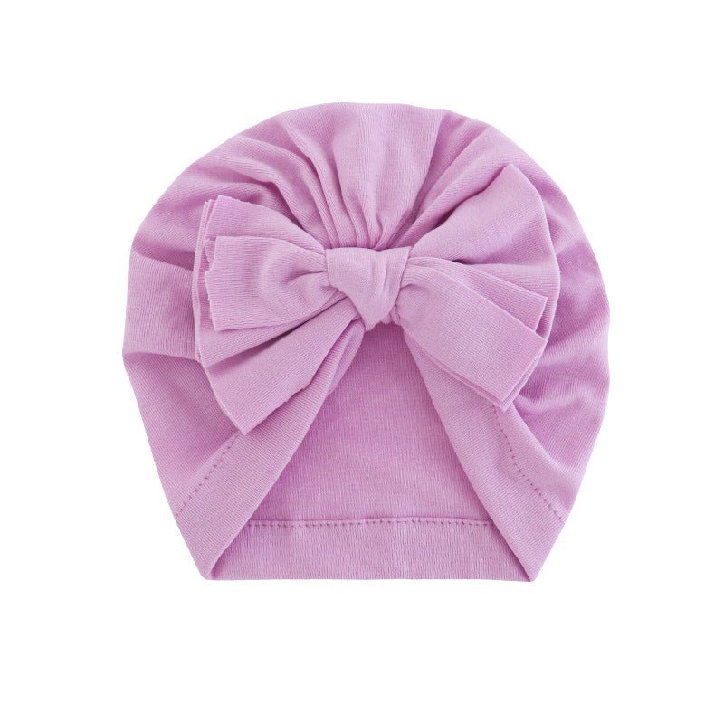 Hooded Hat with Bowknot Wrapped Turban Solid Color Hat - Krosscanada