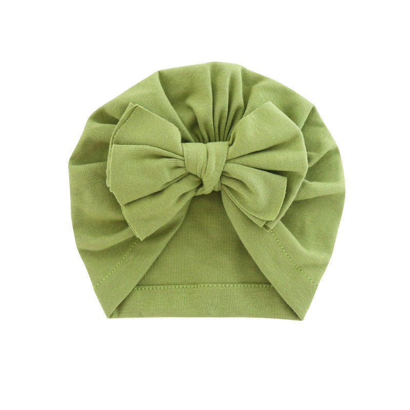 Hooded Hat with Bowknot Wrapped Turban Solid Color Hat - Krosscanada