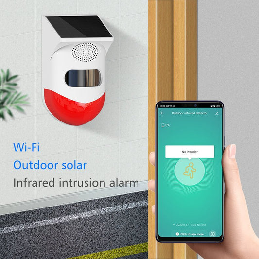Human Body Infrared Sensing Remote Control Solar Alarm - Krosscanada