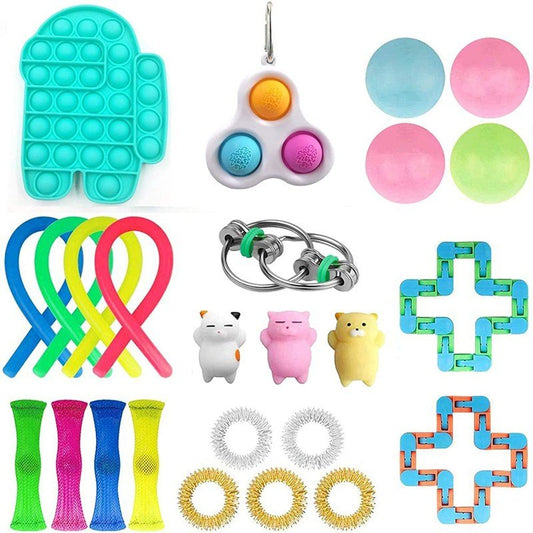 idget Toys Set Anti Stress Pop it Box Strings Marble Relief Gift Adults Children Poppit Antis - tress Popit Relief Figet Toy Pack - Krosscanada