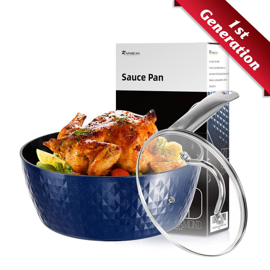 Induction Saucepan with Lid, 20cm/ 1.8L Milk Pan Non Stick Saucepan, Aluminum Ceramic Coating Cooking Pot - PFOA Free with Stainless Steel Handle, Suitable for All Hobs Types, Amazon Banned - Krosscanada