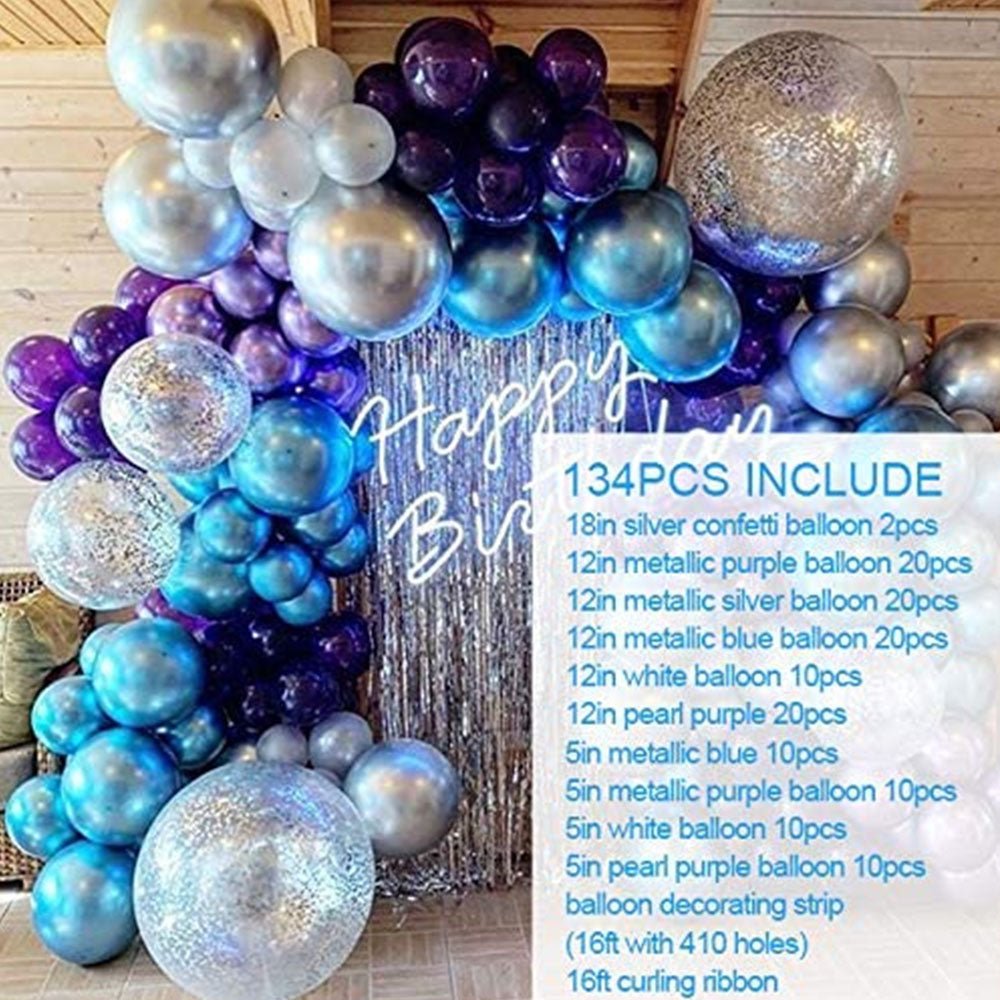 Ins Style 134 Purple Blue Metal Latex Balloon Chain Set Set - Krosscanada