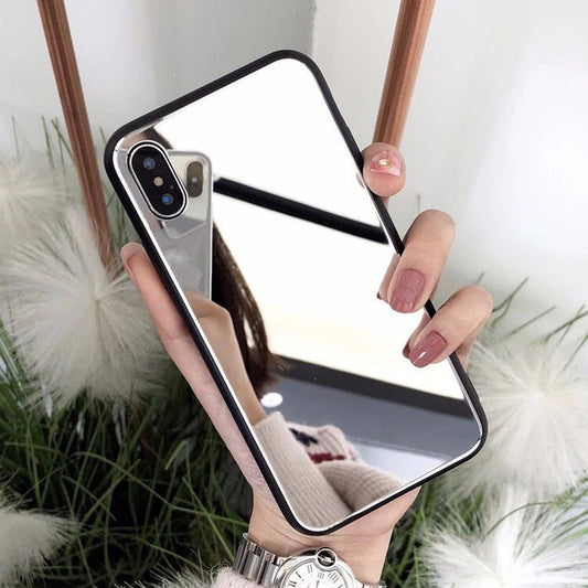 iphoneX mirror phone case iphone7/8plus make - up self - timer glass case - Krosscanada