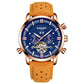 KINYUED Swiss brand men's leather strap, large dial Tourbillon automatic mechanical watch - Krosscanada