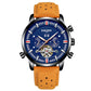 KINYUED Swiss brand men's leather strap, large dial Tourbillon automatic mechanical watch - Krosscanada