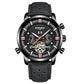 KINYUED Swiss brand men's leather strap, large dial Tourbillon automatic mechanical watch - Krosscanada