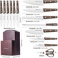 Kitchen Knife Sets, 15 Piece Knife Sets with Block for Kitchen Chef Knife Stainless Steel Knives Set Serrated Steak Knives with Manual Sharpener Knife Amazon Platform Banned - Krosscanada