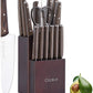Kitchen Knife Sets, 15 Piece Knife Sets with Block for Kitchen Chef Knife Stainless Steel Knives Set Serrated Steak Knives with Manual Sharpener Knife Amazon Platform Banned - Krosscanada