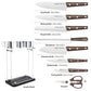 Knife Block with Knife, 9 - Piece Kitchen Knife Set Sharp with Acrylic Block Holder, Wooden Handle with Manual Sharpener, Peeling Scissors - Best Cutlery Set Gift Amazon Platform Banned - Krosscanada