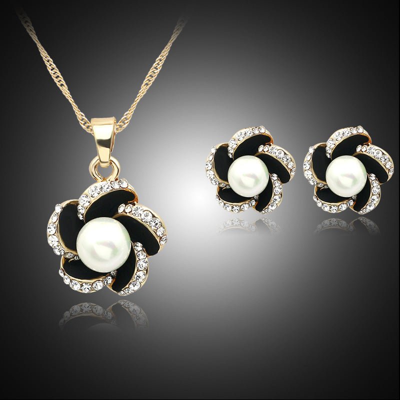 Korean fashion jewelry set diamond diamond necklace chain selling hollow female bride jewelry wholesale clavicle - Krosscanada