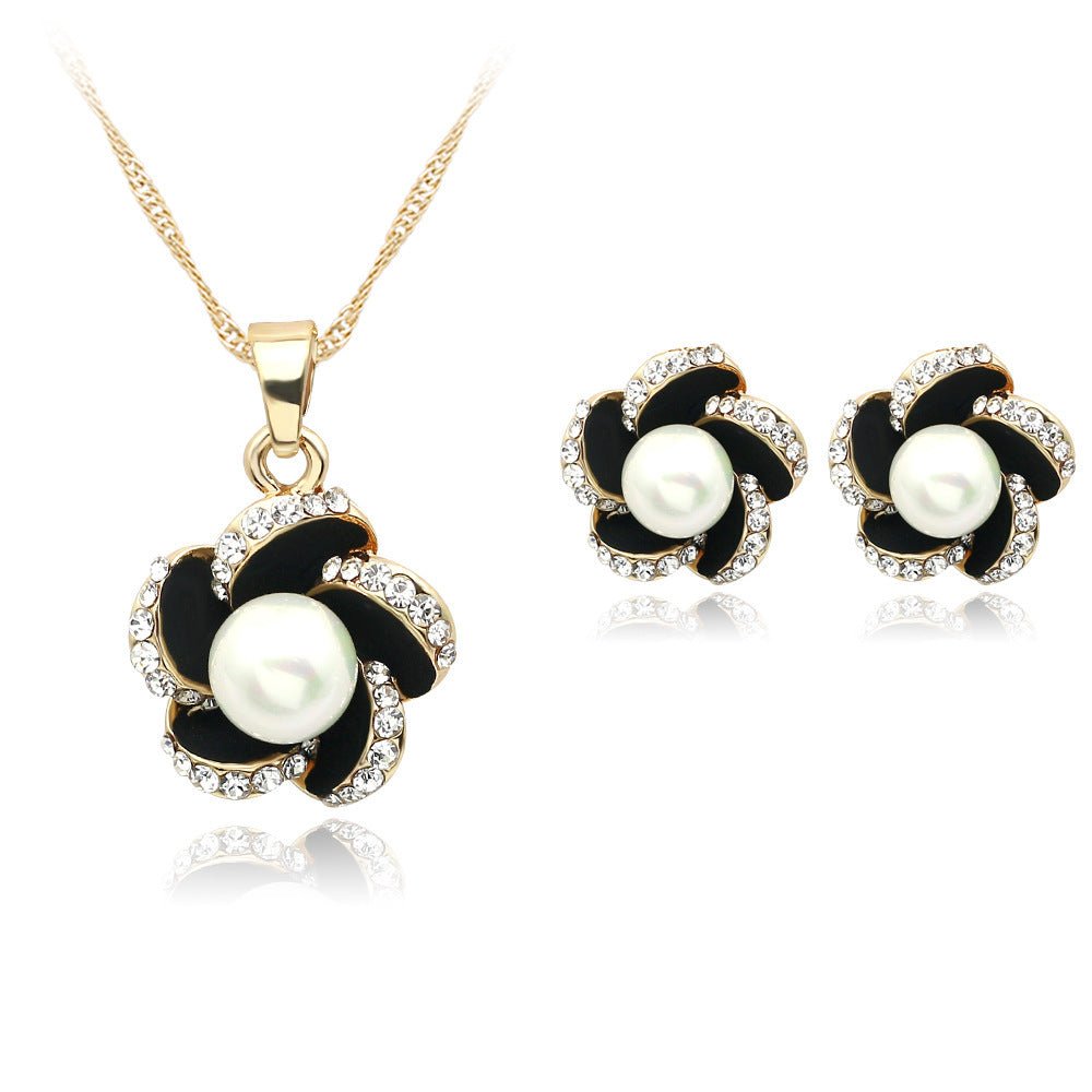 Korean fashion jewelry set diamond diamond necklace chain selling hollow female bride jewelry wholesale clavicle - Krosscanada