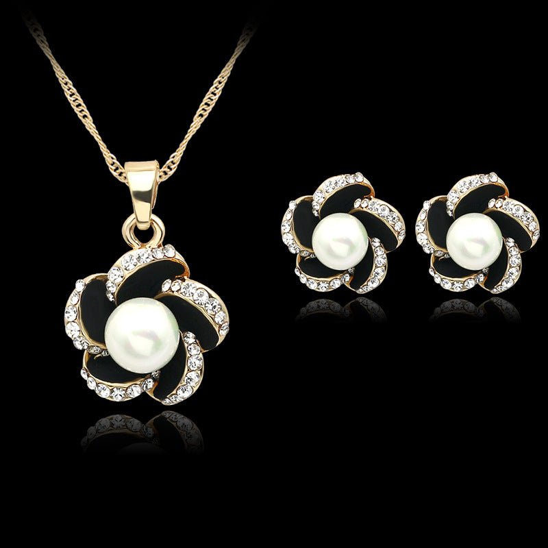Korean fashion jewelry set diamond diamond necklace chain selling hollow female bride jewelry wholesale clavicle - Krosscanada
