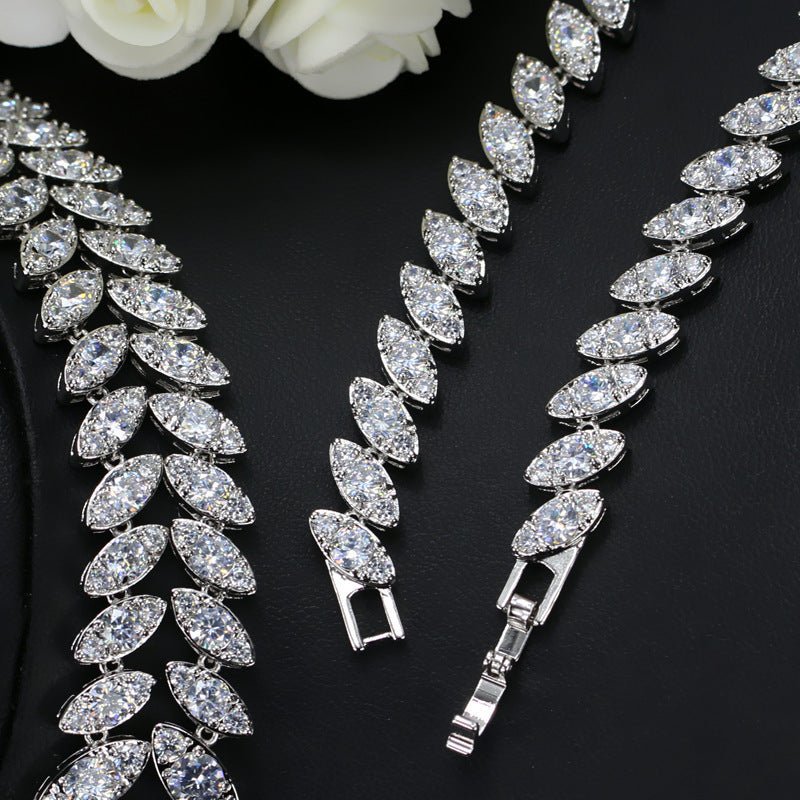 Korean Foreign Trade In Europe And America Two Piece AAA Zircon Jewelry Set - Krosscanada