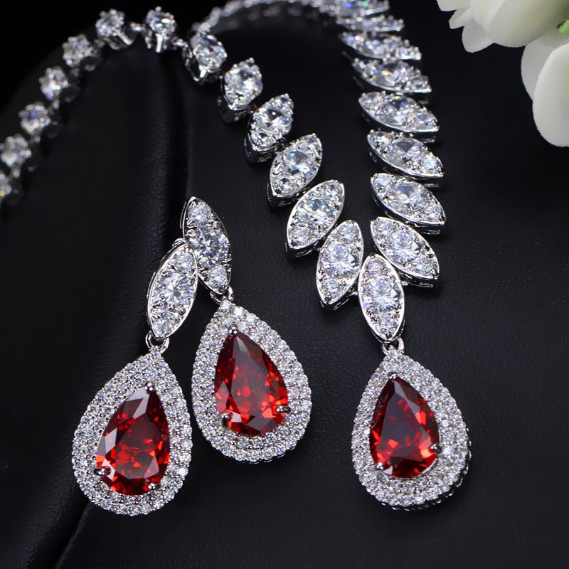 Korean Foreign Trade In Europe And America Two Piece AAA Zircon Jewelry Set - Krosscanada