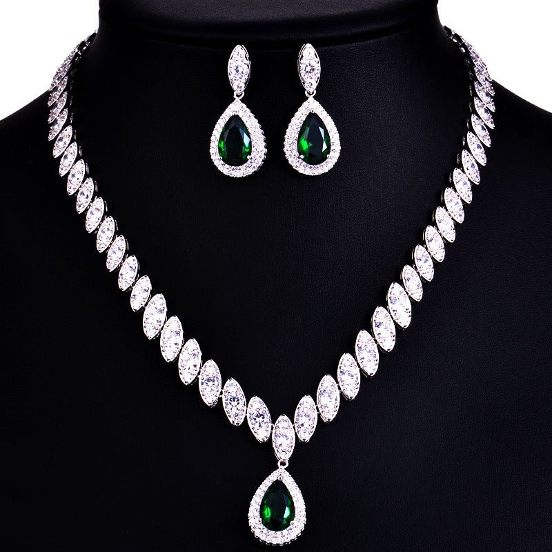 Korean Foreign Trade In Europe And America Two Piece AAA Zircon Jewelry Set - Krosscanada