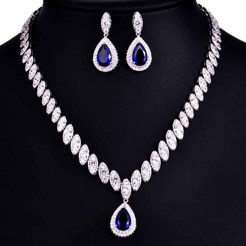Korean Foreign Trade In Europe And America Two Piece AAA Zircon Jewelry Set - Krosscanada