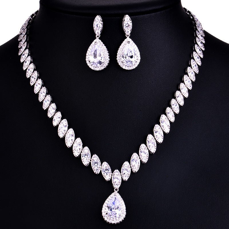 Korean Foreign Trade In Europe And America Two Piece AAA Zircon Jewelry Set - Krosscanada