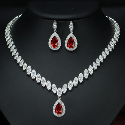 Korean Foreign Trade In Europe And America Two Piece AAA Zircon Jewelry Set - Krosscanada