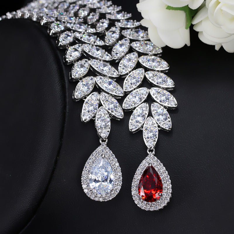 Korean Foreign Trade In Europe And America Two Piece AAA Zircon Jewelry Set - Krosscanada