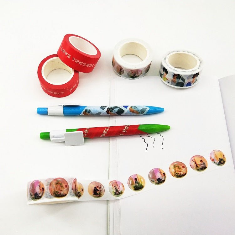 Kpop Cute Washi Tape Love Yourself Answer Paper Masking Scrapbook Notebook Sticker DIY 2CM 10M - Krosscanada
