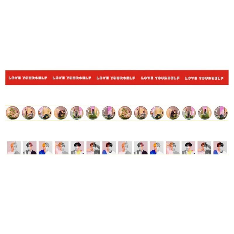Kpop Cute Washi Tape Love Yourself Answer Paper Masking Scrapbook Notebook Sticker DIY 2CM 10M - Krosscanada