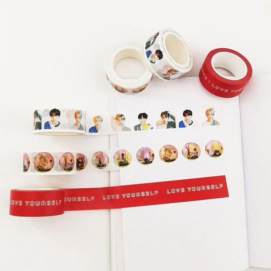 Kpop Cute Washi Tape Love Yourself Answer Paper Masking Scrapbook Notebook Sticker DIY 2CM 10M - Krosscanada