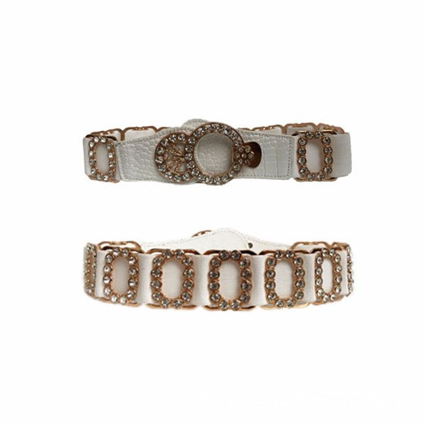Ladies Elastic Belt Accessories Decorative Rhinestone Belt - Krosscanada