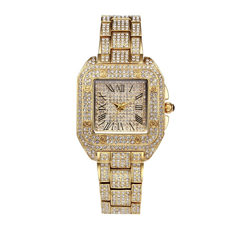 Leisure Square Diamond Luxury Fashion Watch Waterproof Quartz Ladies Watch - Krosscanada