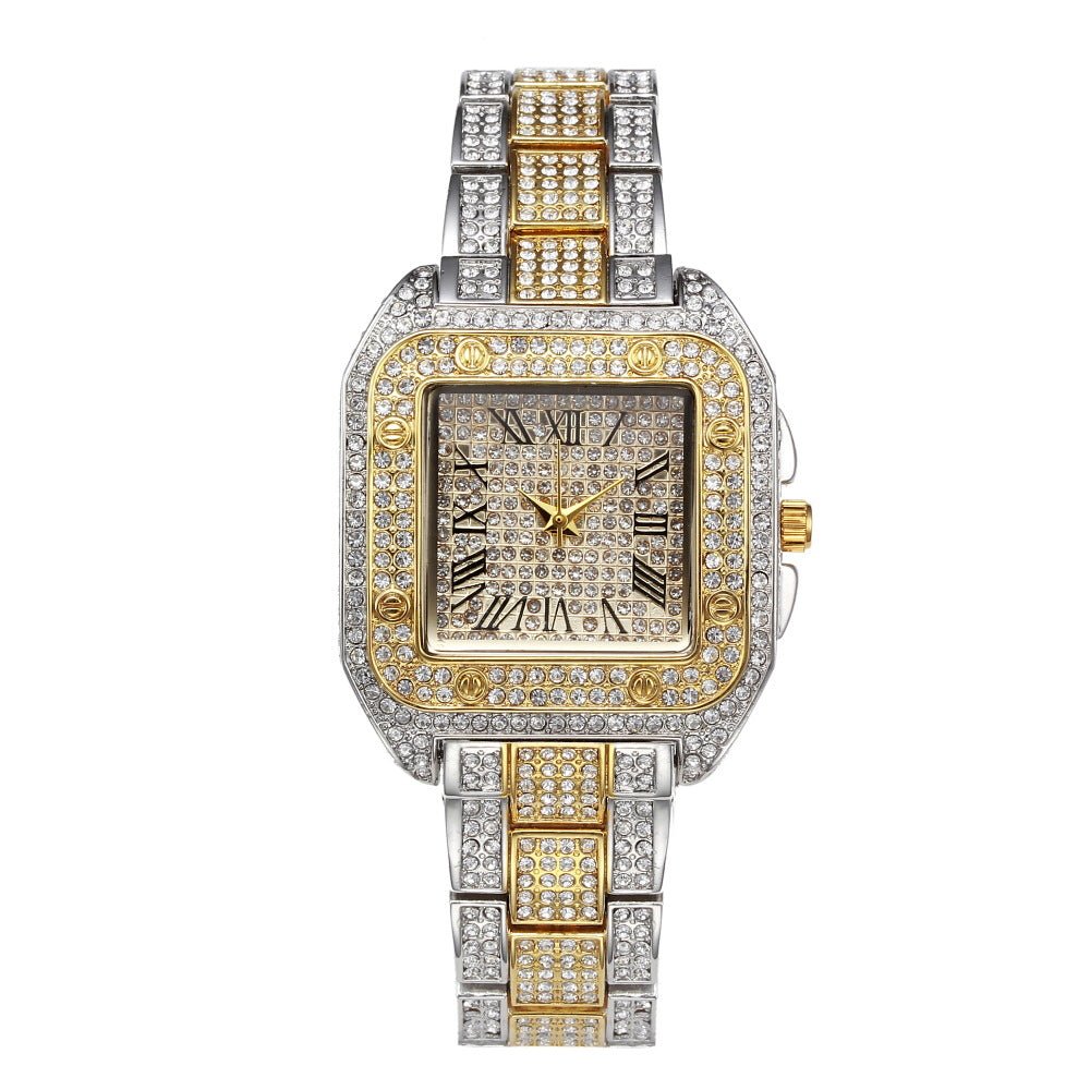 Leisure Square Diamond Luxury Fashion Watch Waterproof Quartz Ladies Watch - Krosscanada